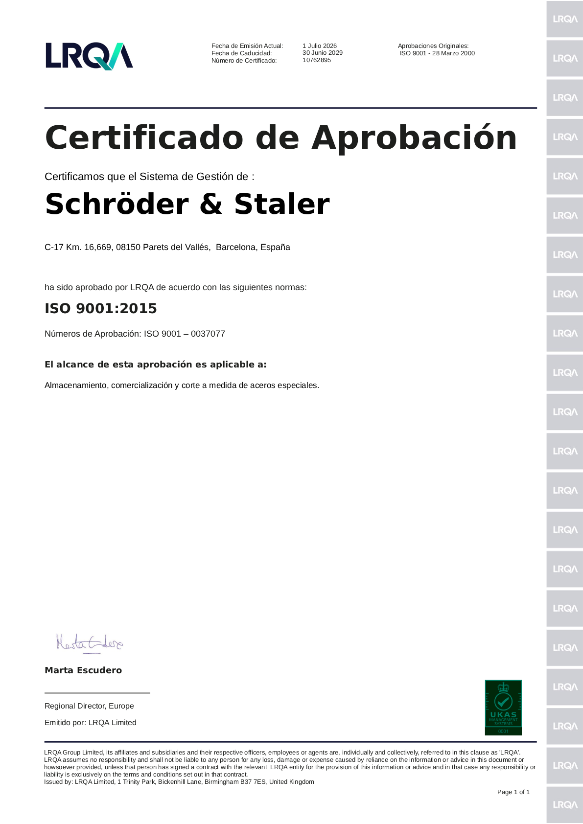 Certificado ISO